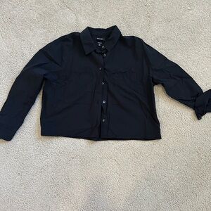 Madewell women’s Black Casual Button Down Shirt cropped